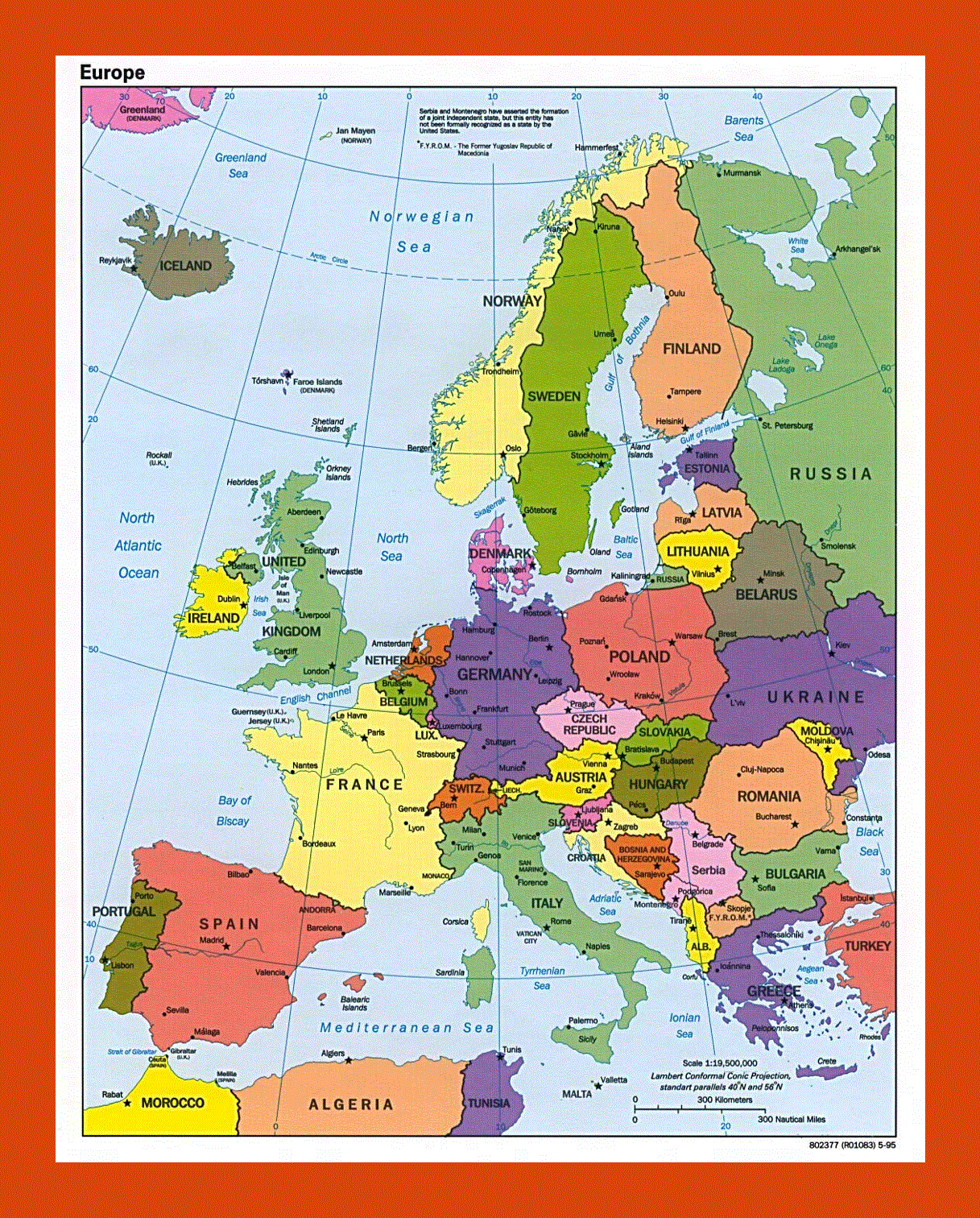 Political map of Europe - 1995