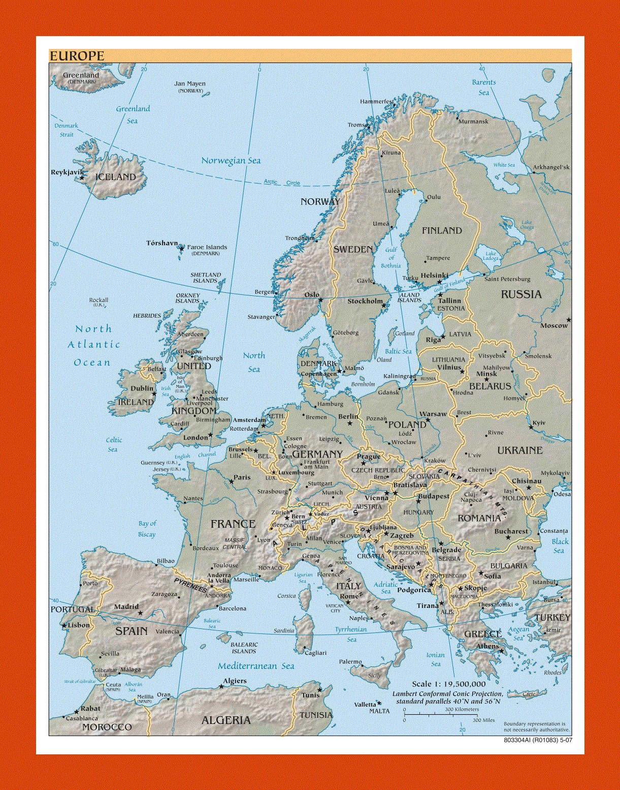 Political map of Europe - 1997