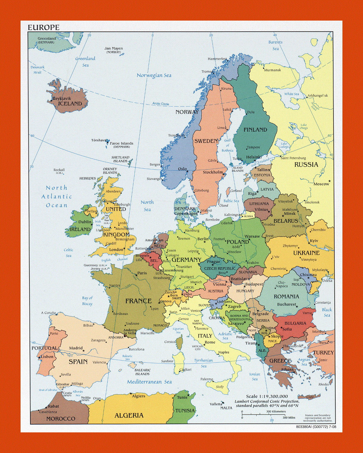 Political map of Europe - 2008