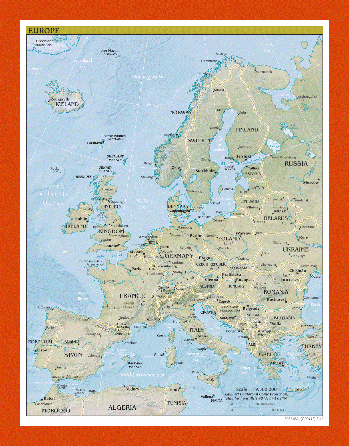 Political map of Europe - 2012