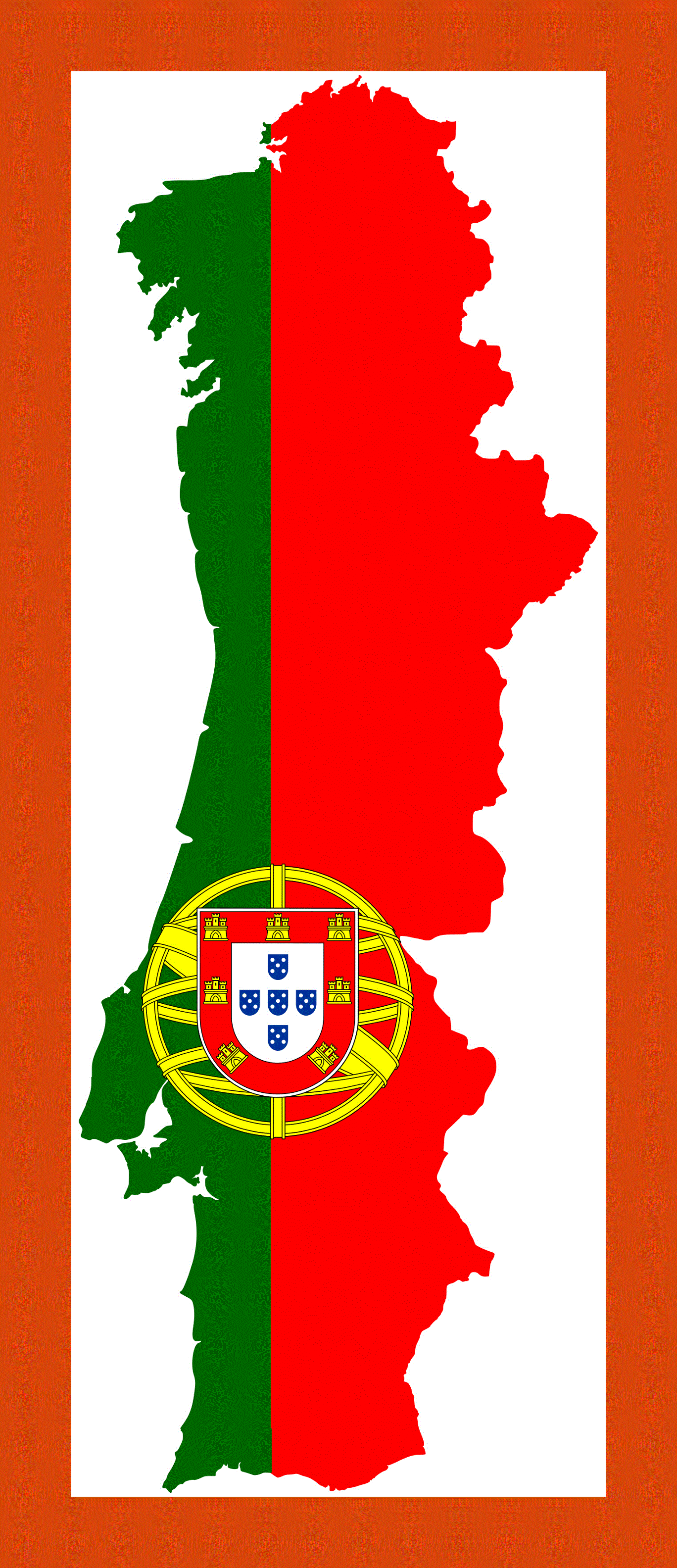 Flag map of Portugal