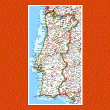 Large tourist map of Portugal with roads and cities, Portugal, Europe, Mapsland