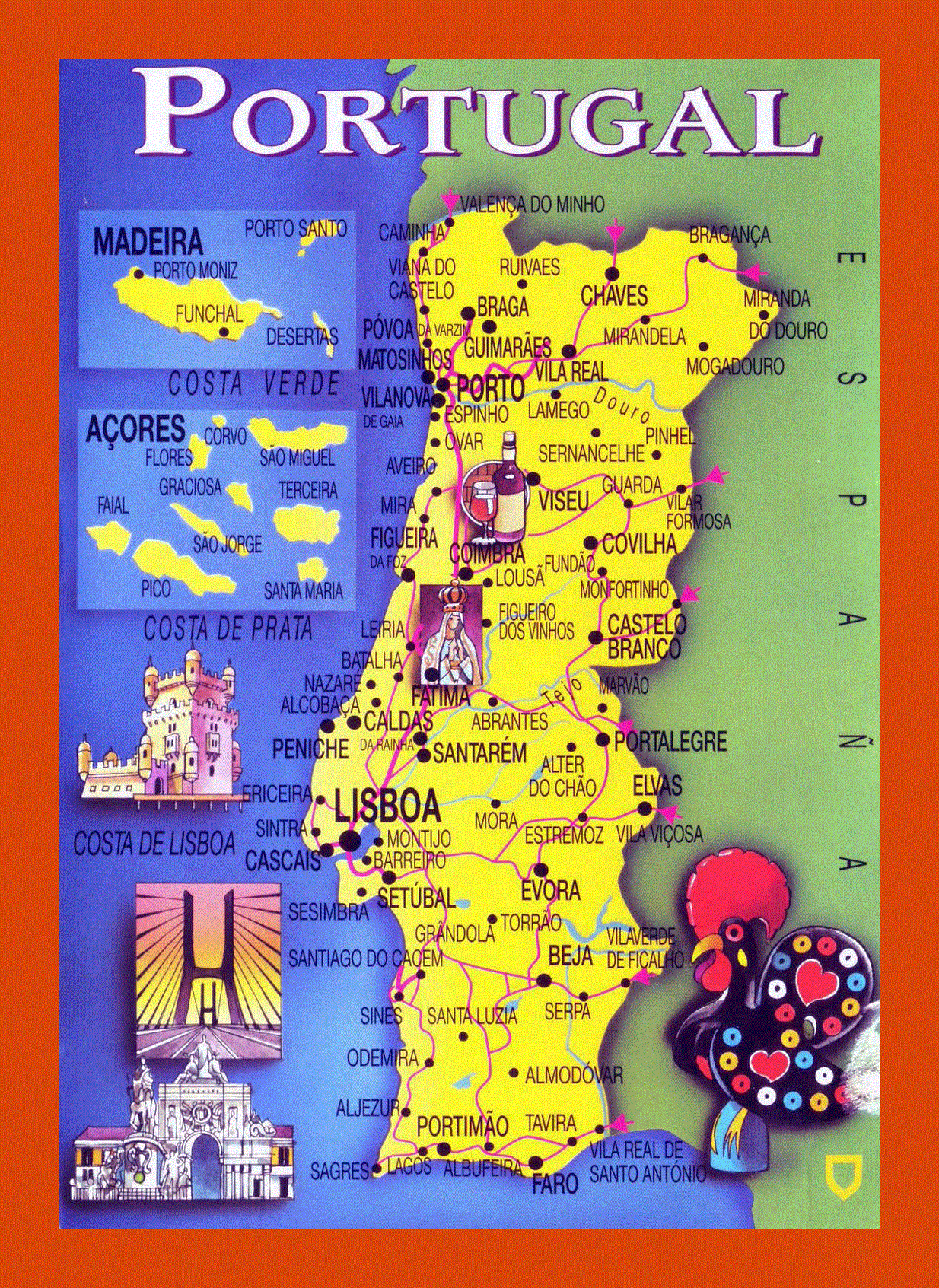 Tourist map of Portugal