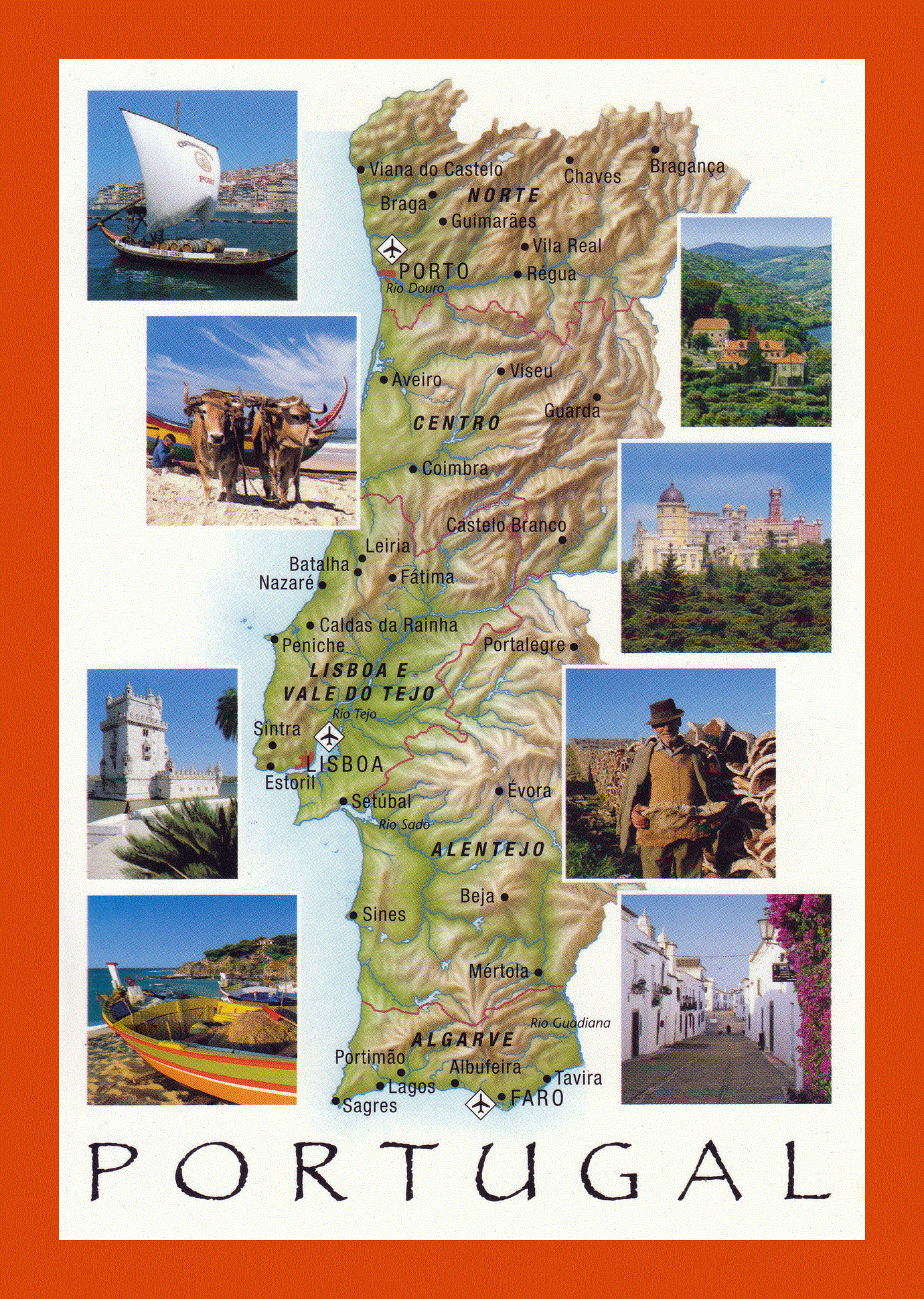 Road map of Portugal, Maps of Portugal, Maps of Europe, GIF map, Maps  of the World in GIF format