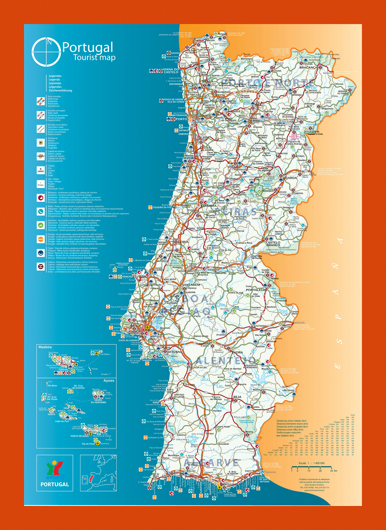 Tourist map of Portugal