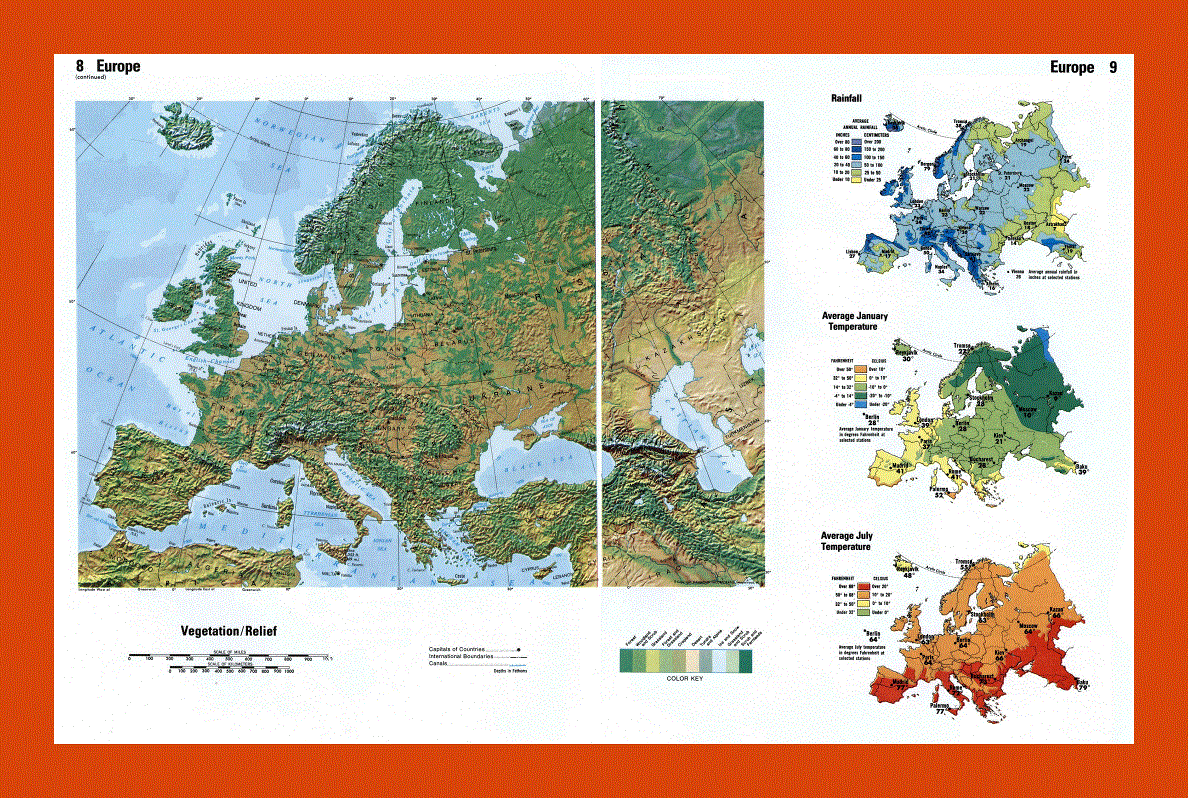 Relief map of Europe