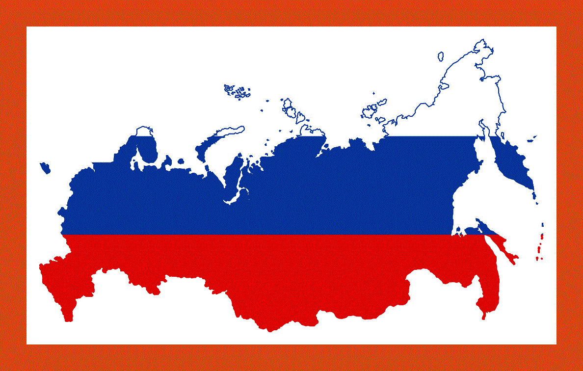 Flag map of Russia