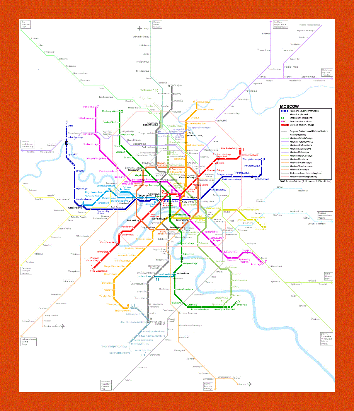 Metro map of Moscow city