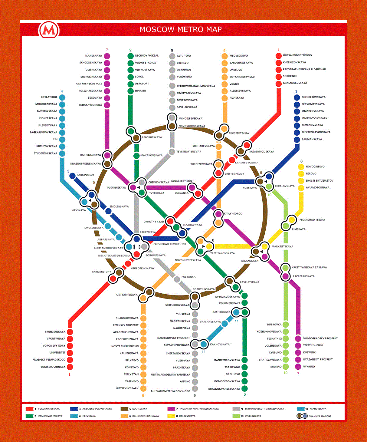 Metro map of Moscow city