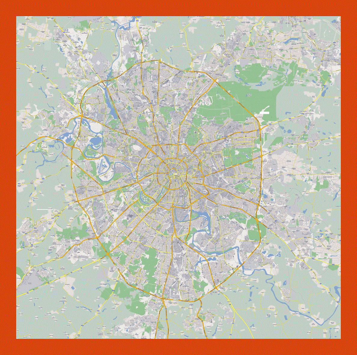 Road map of Moscow city in russian