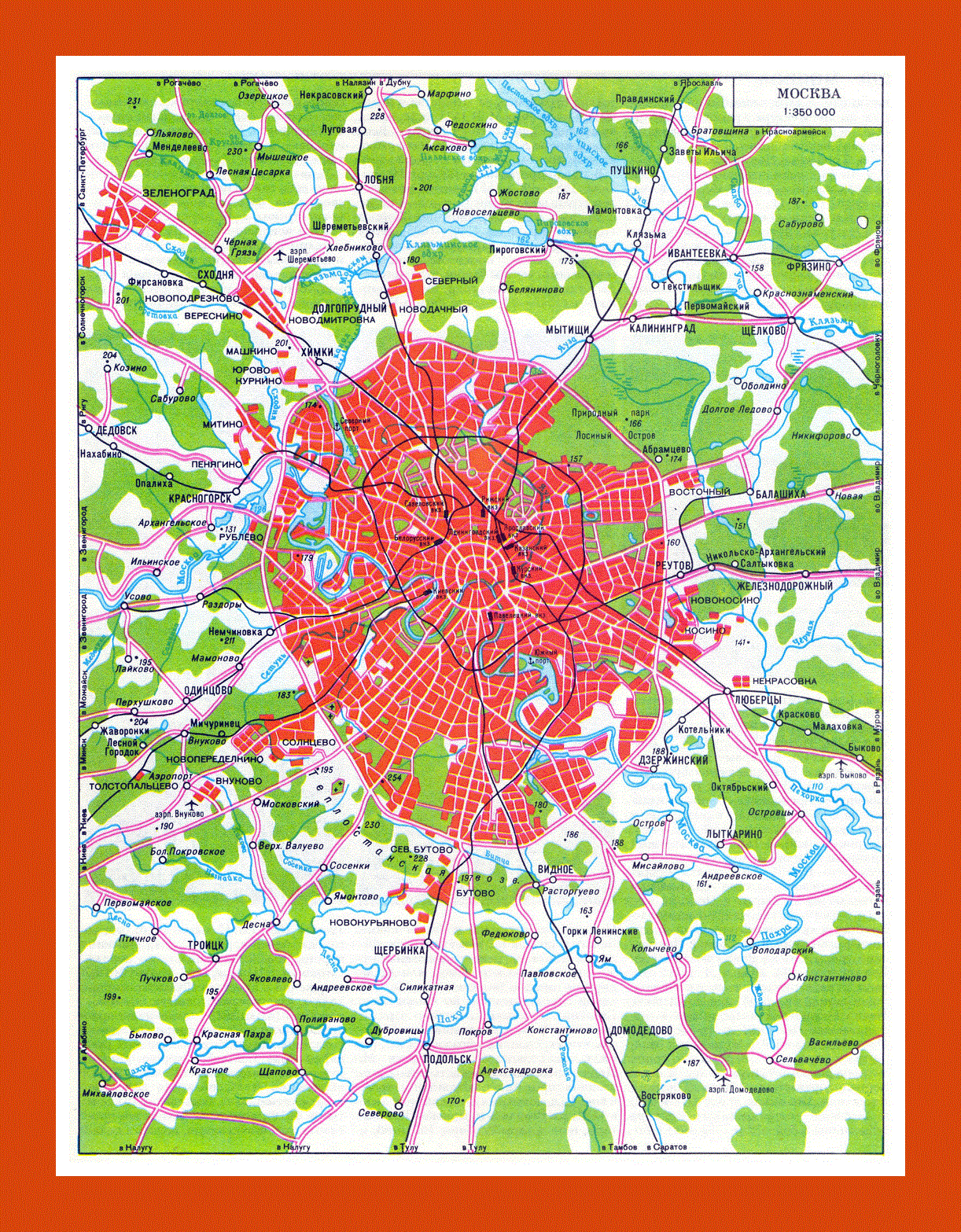 Transit map of Moscow city in russian