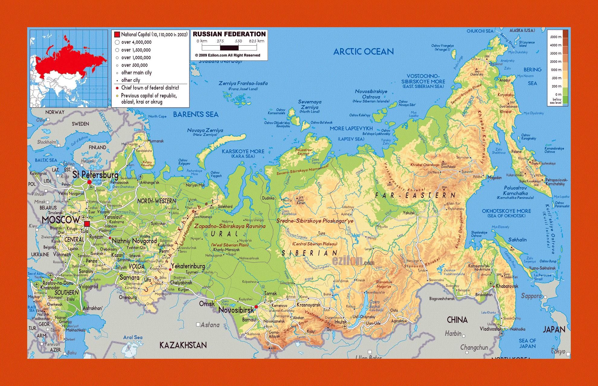 physical map of europe islands