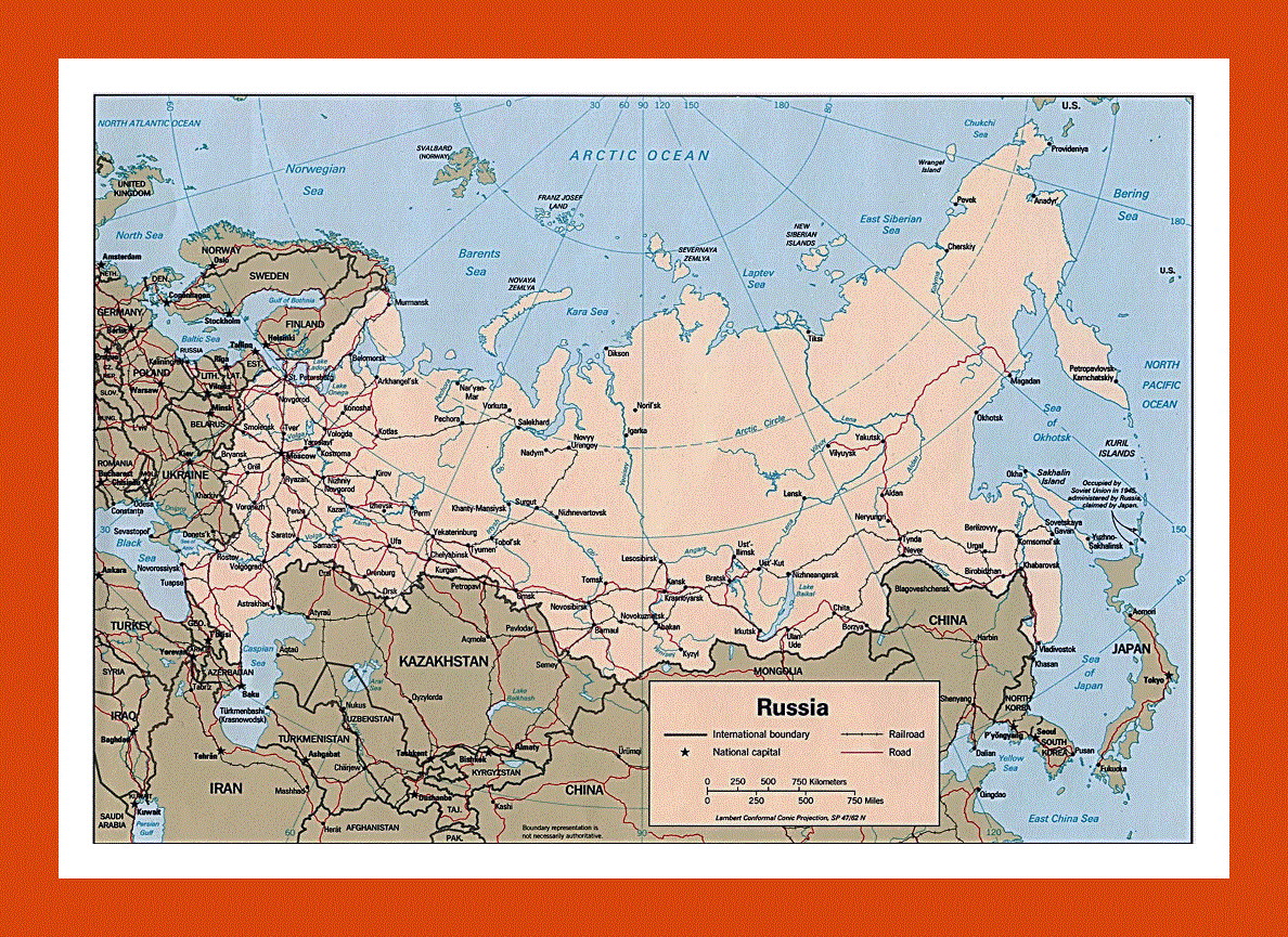 Political map of Russia - 1994