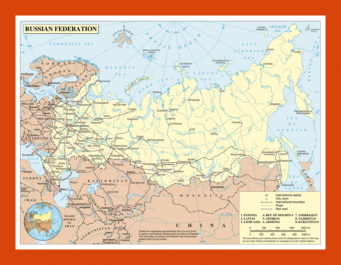 Political map of Russia