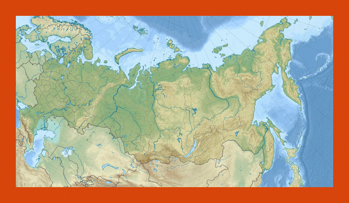 Relief map of Russia