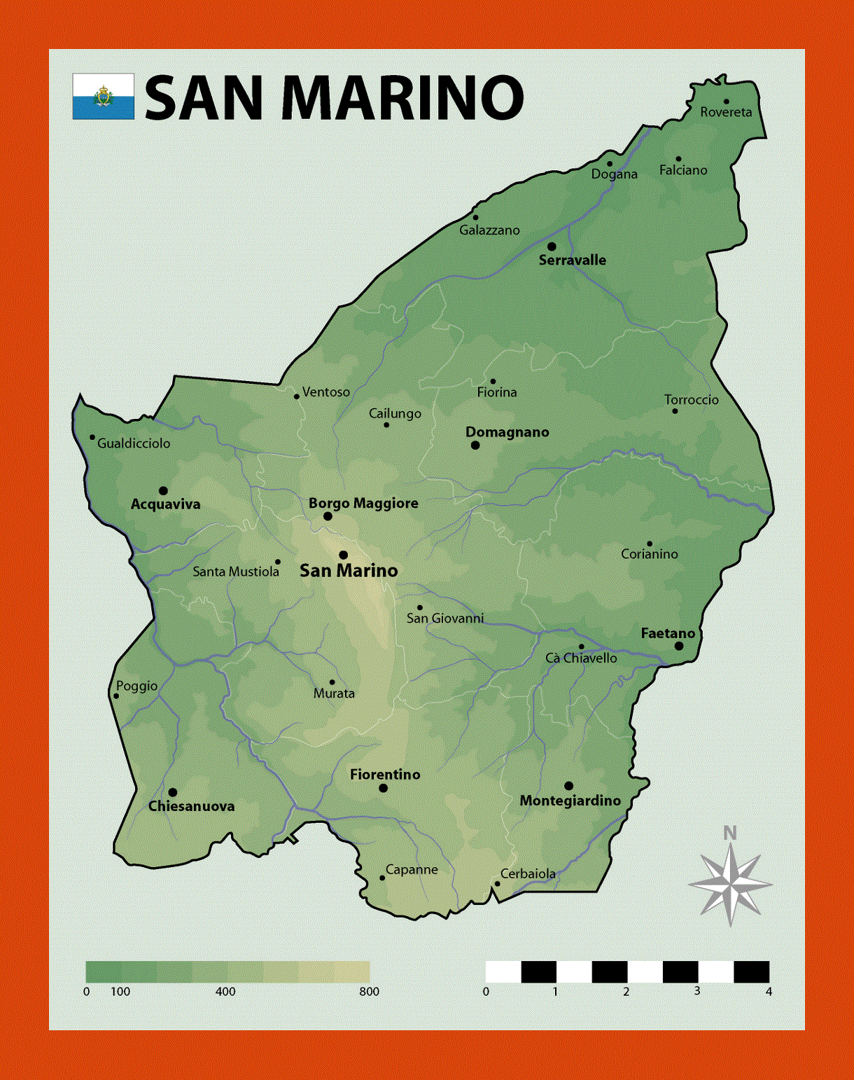 Elevation map of San Marino