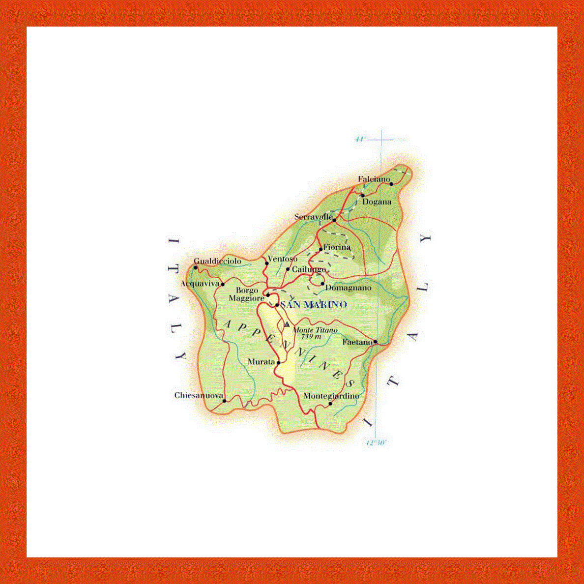 Elevation map of San Marino