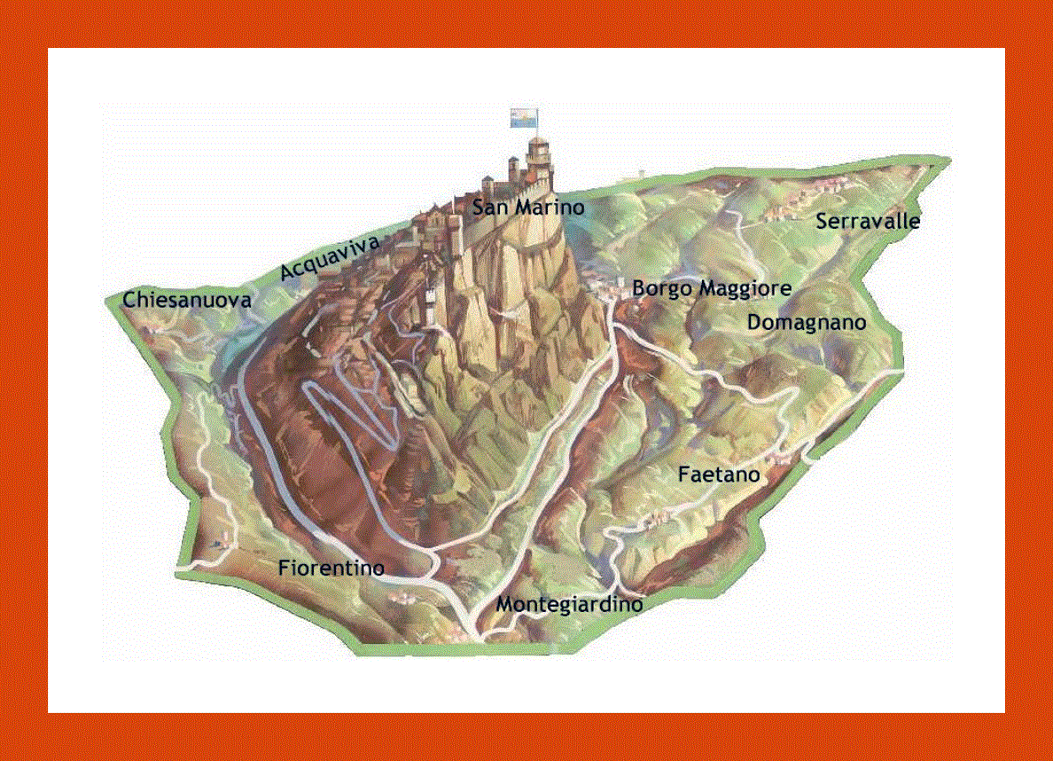 Panoramic map of San Marino