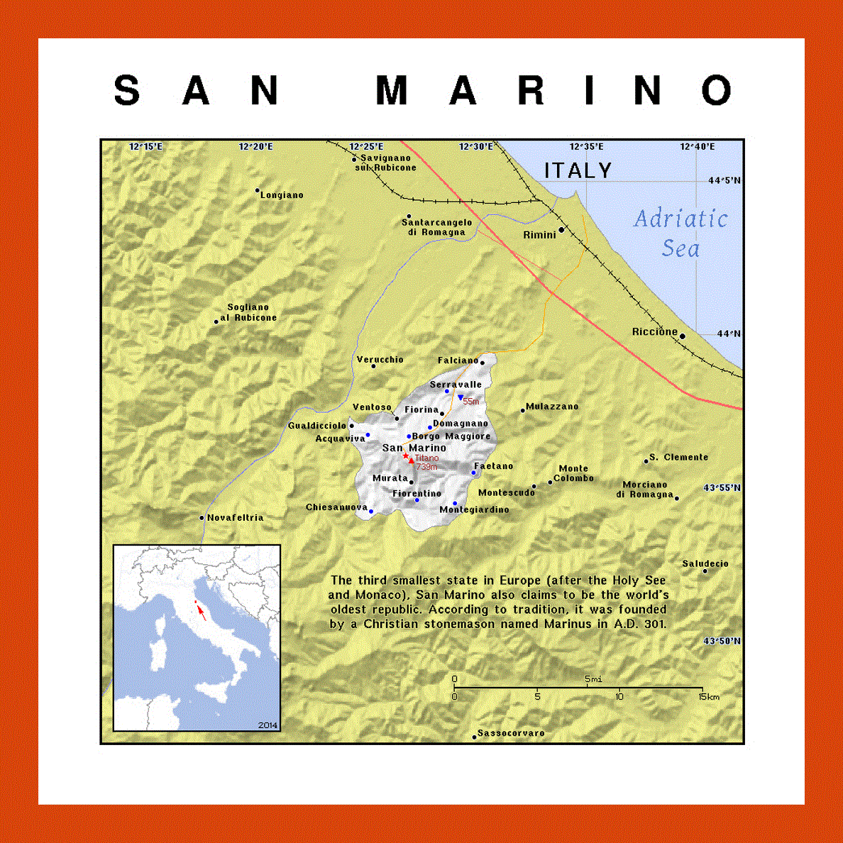 Political map of San Marino