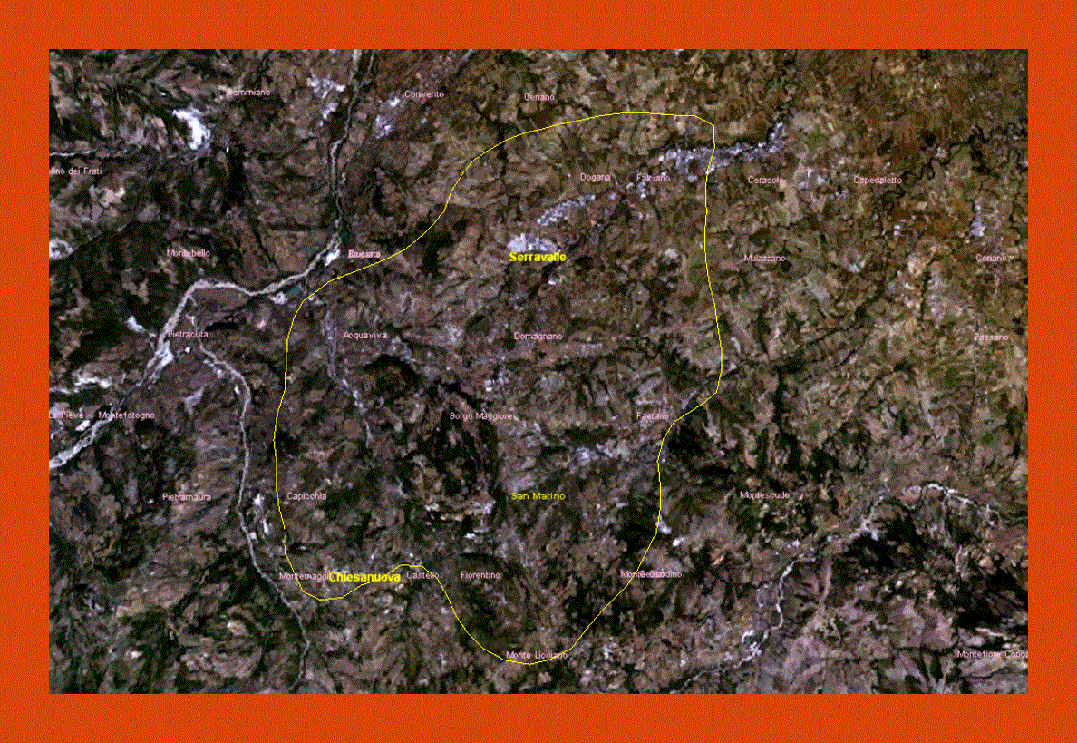 Satellite map of San Marino