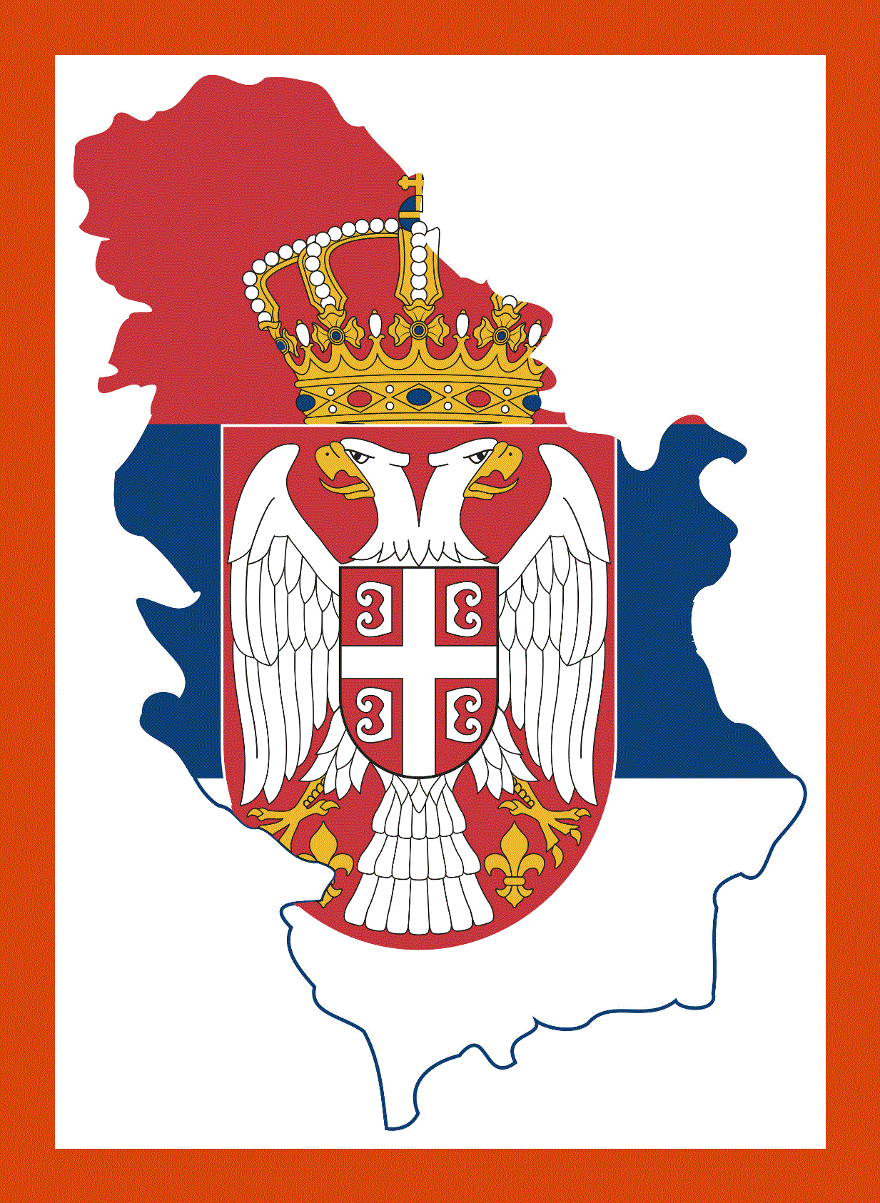 Flag map of Serbia