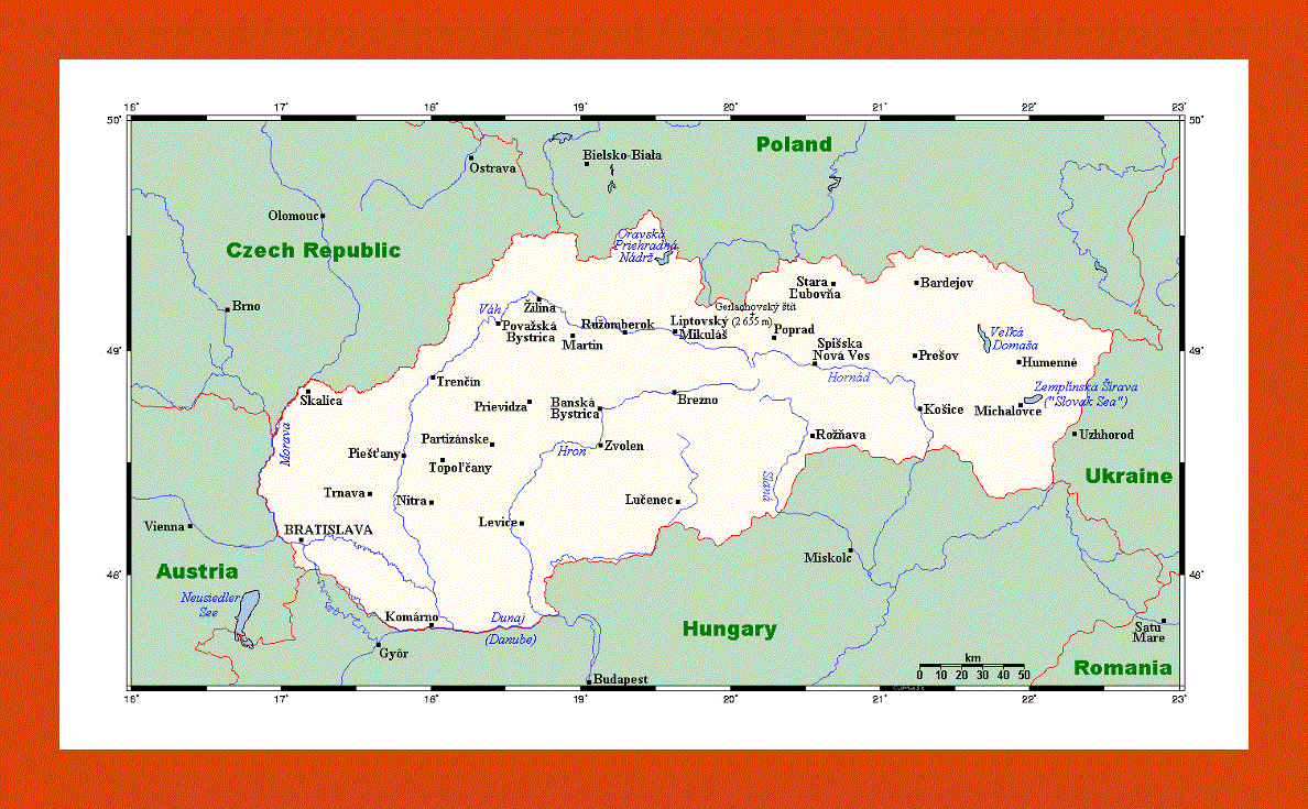 Map of Slovakia