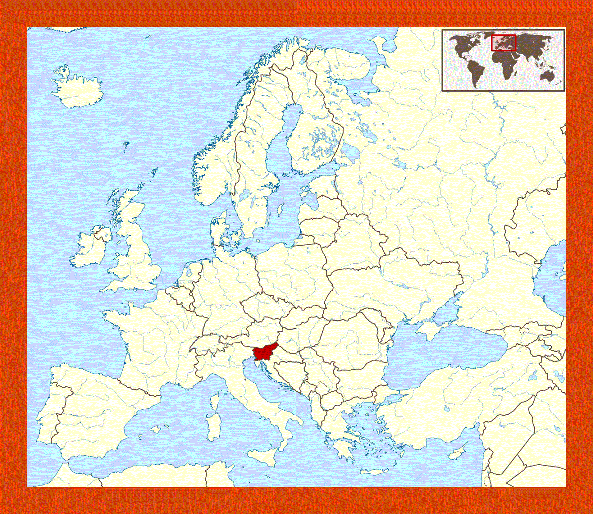 Location map of Slovenia in Europe
