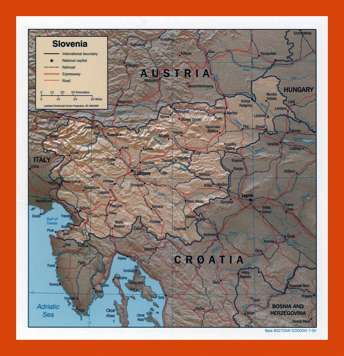 Political map of Slovenia - 2000