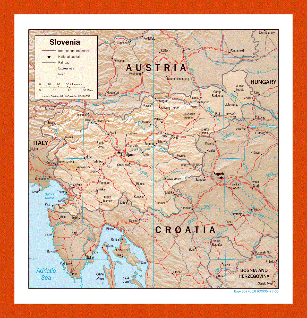 Political map of Slovenia - 2000