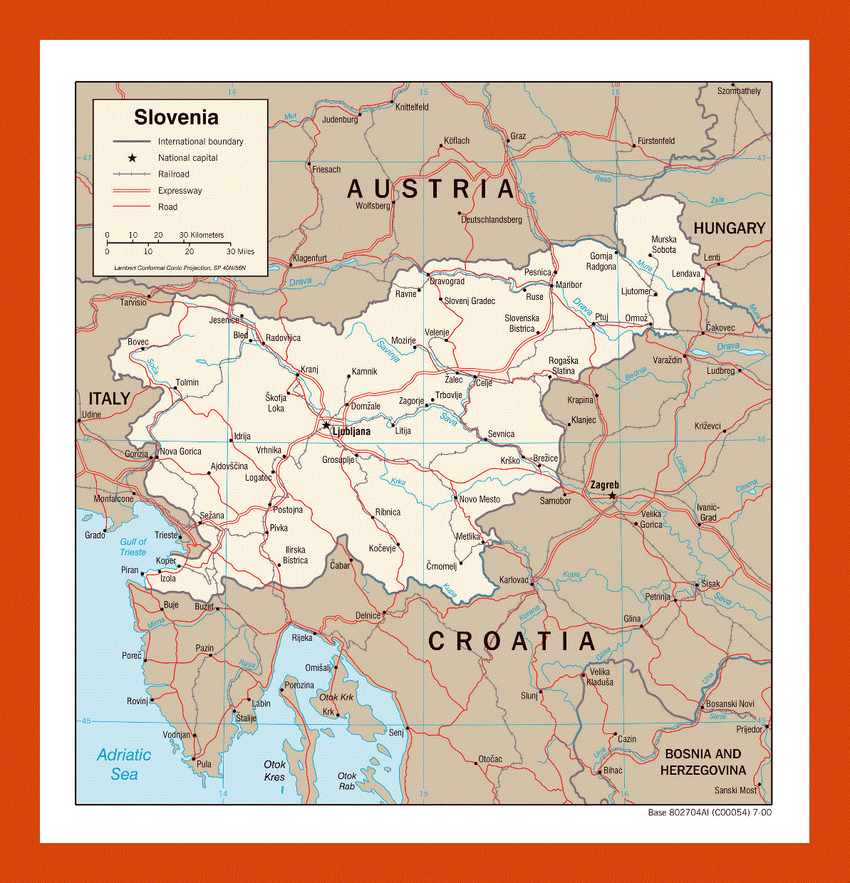 Political map of Slovenia - 2000