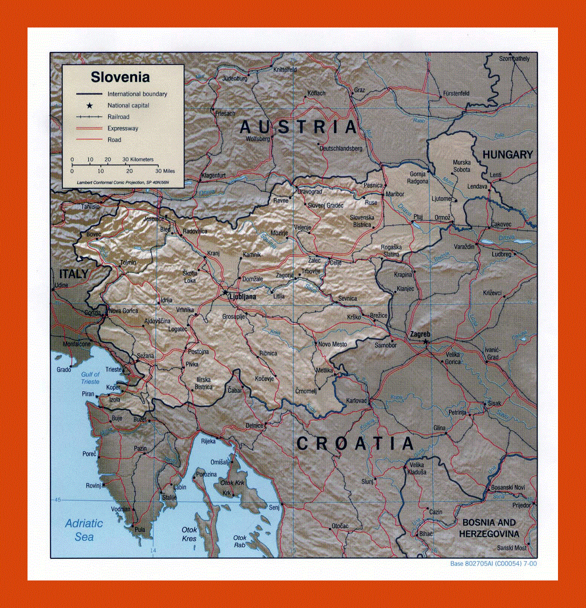 Political map of Slovenia - 2000