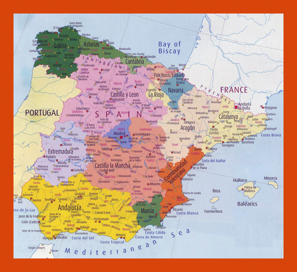 Administrative map of Spain