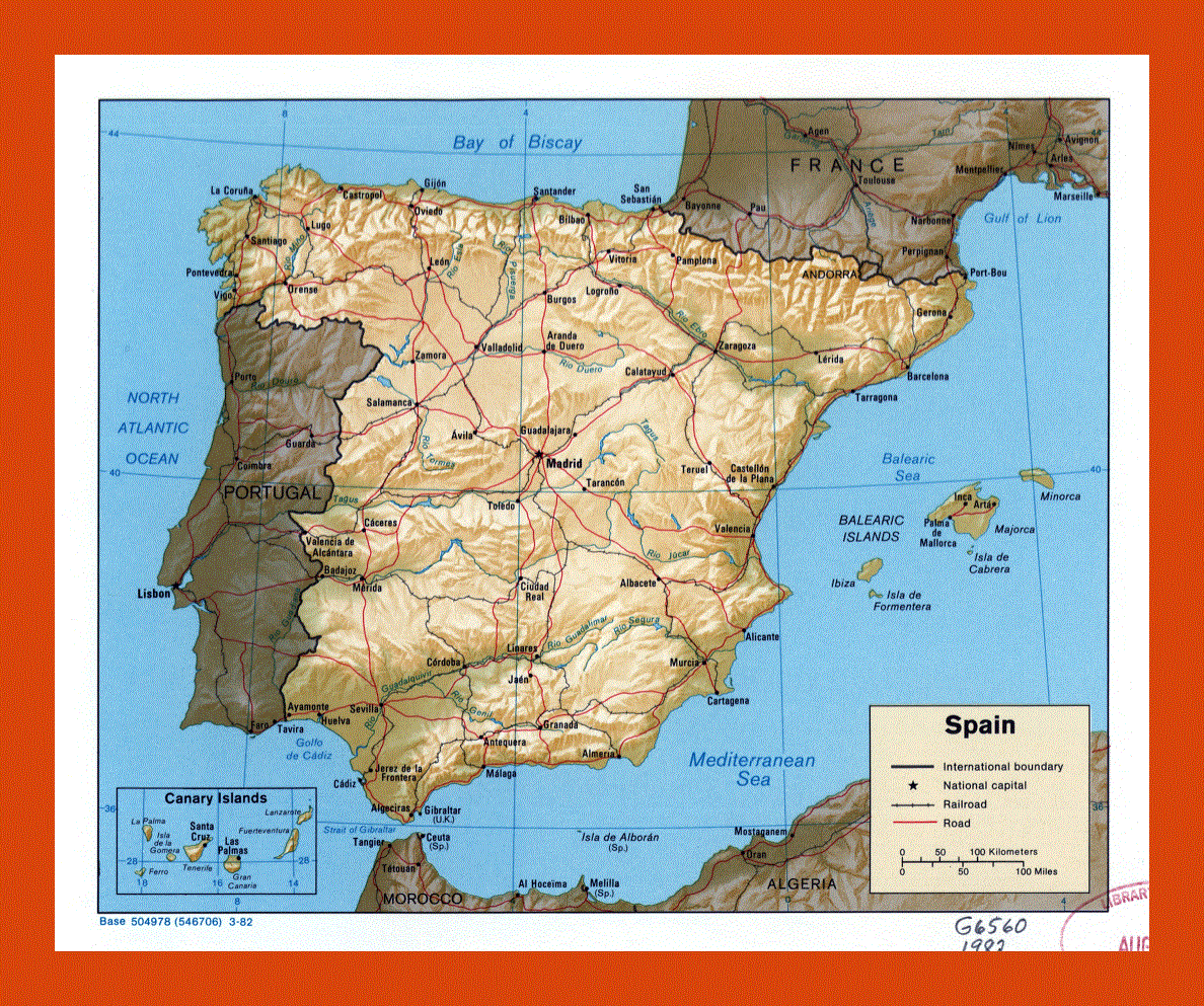 Political map of Spain - 1982