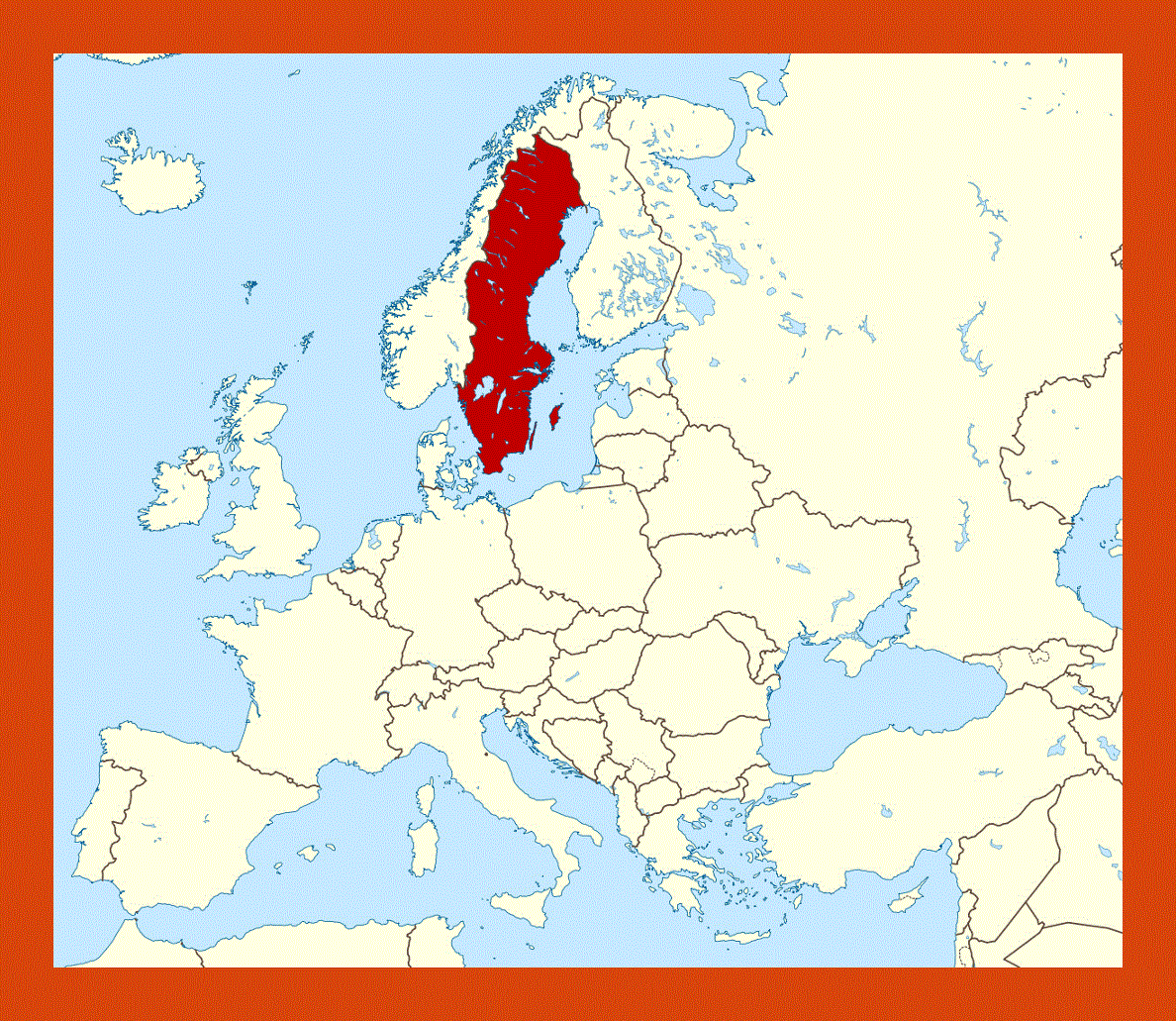 Location map of Sweden in Europe