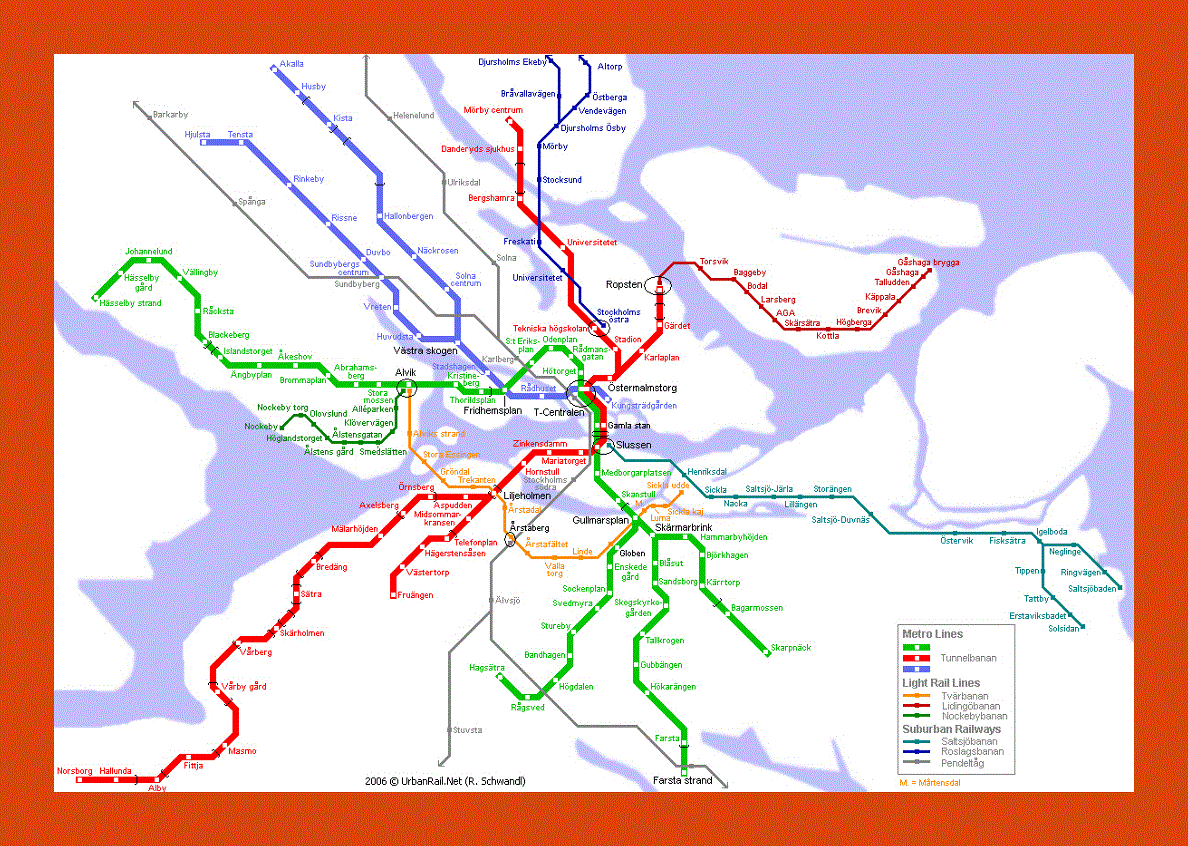 Metro map of Stockholm city