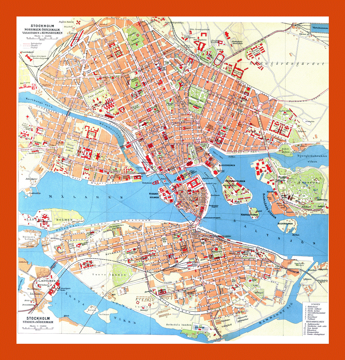 Old map of Stockholm city