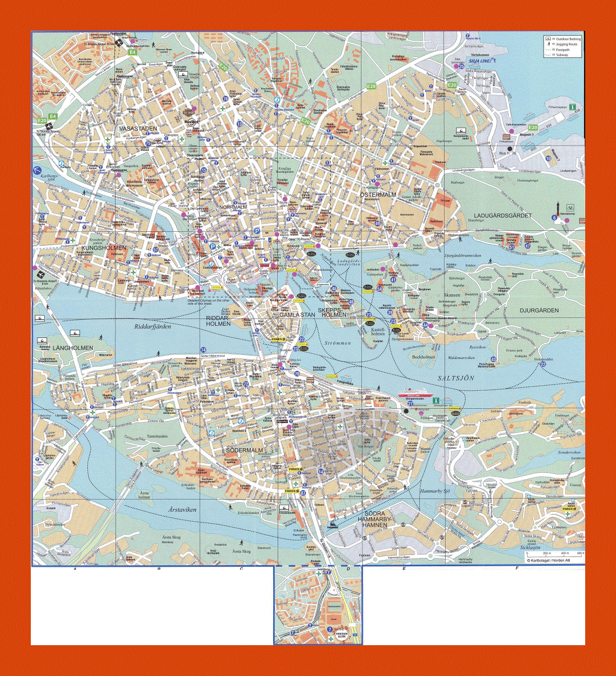 Overall map of Stockholm city
