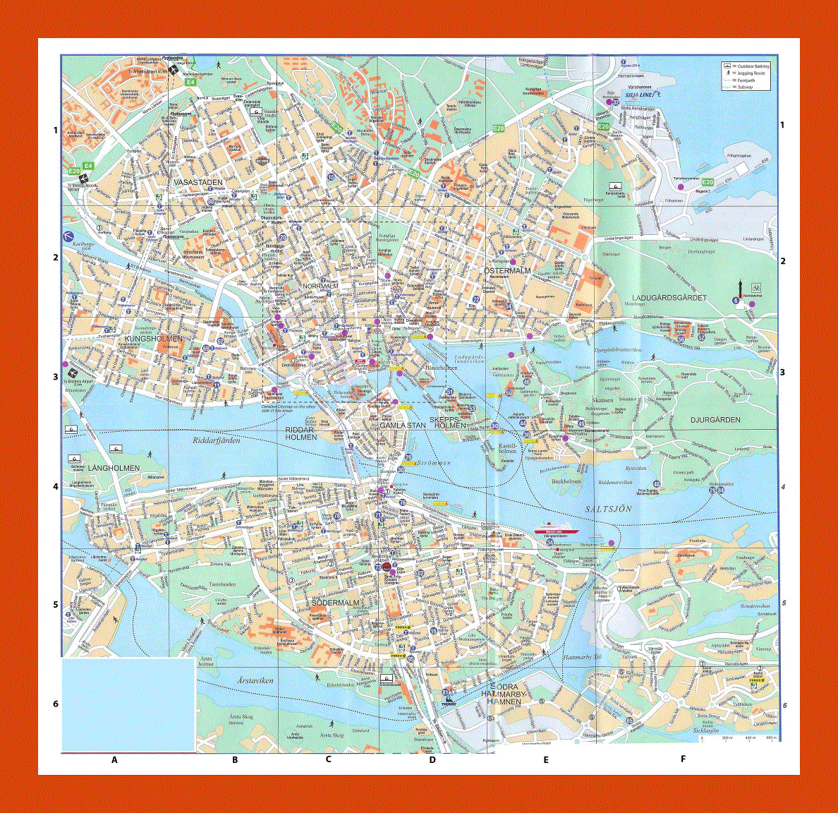 Road map of Stockholm city center