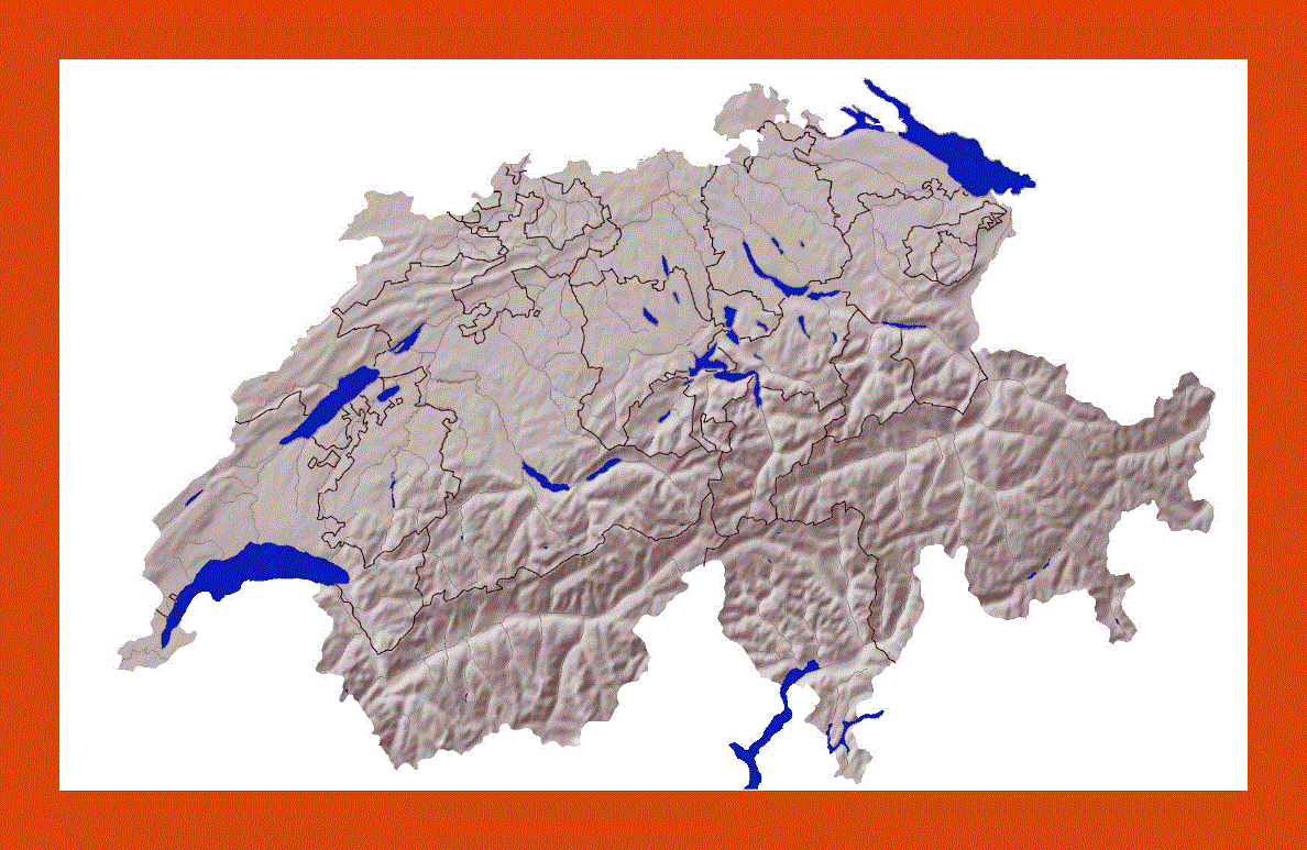 Relief map of Switzerland