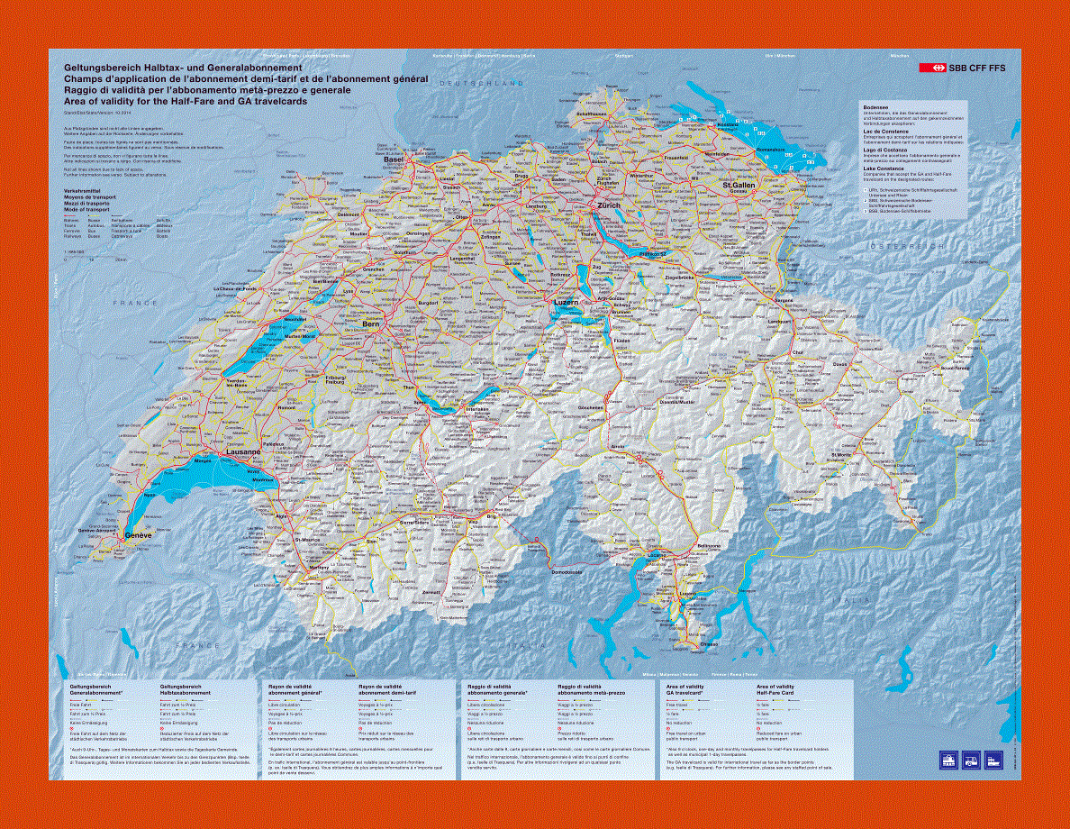 Transport map of Switzerland