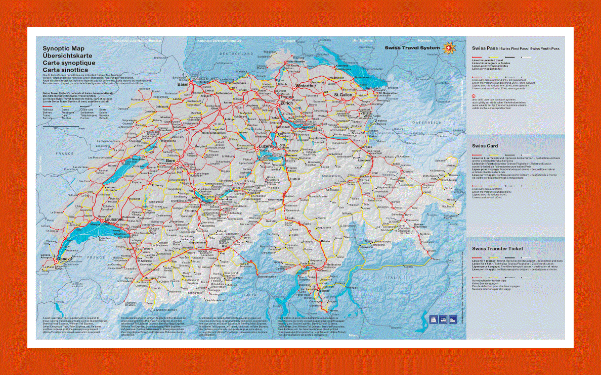 Transport map of Switzerland