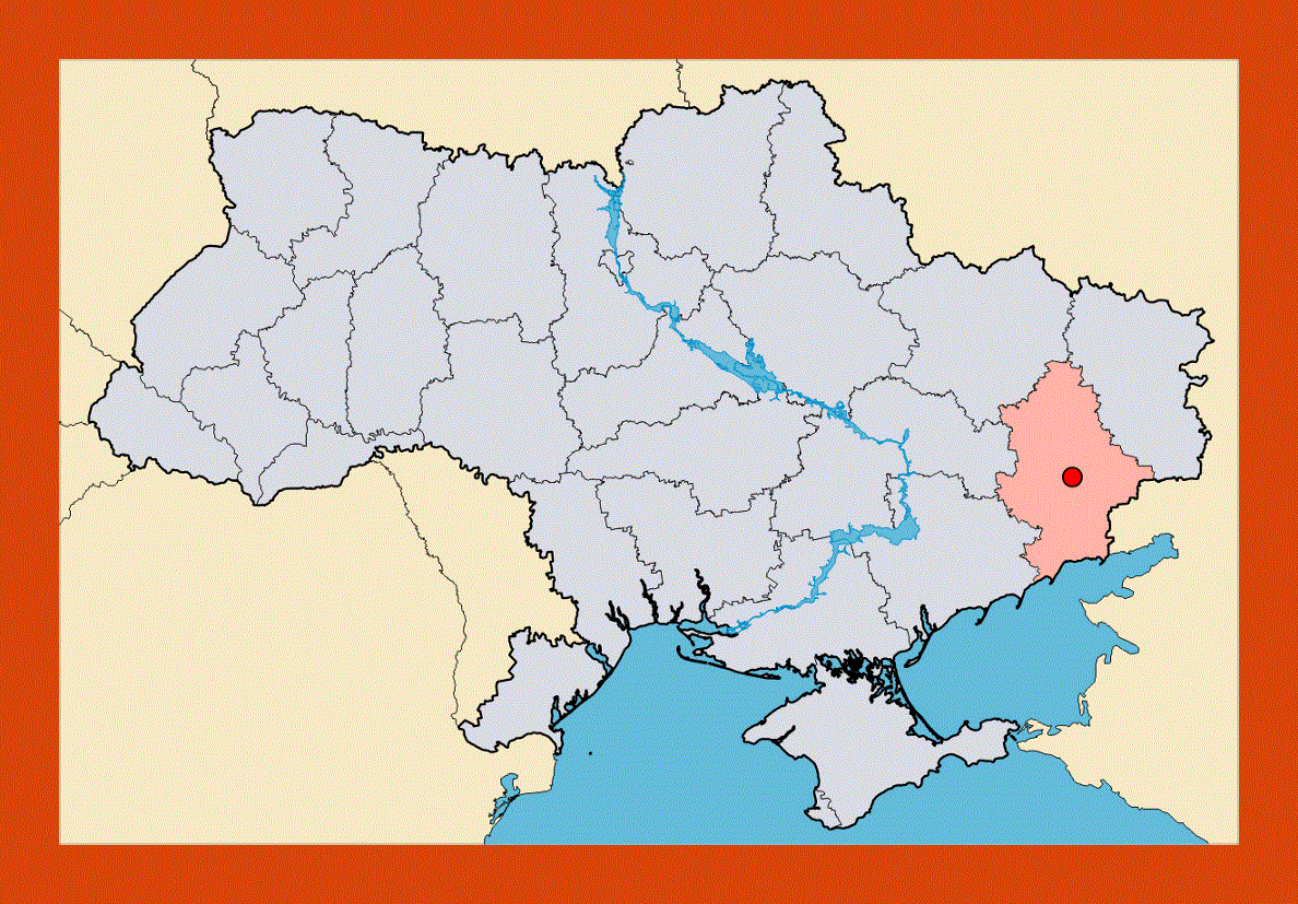 Location map of Donetsk city