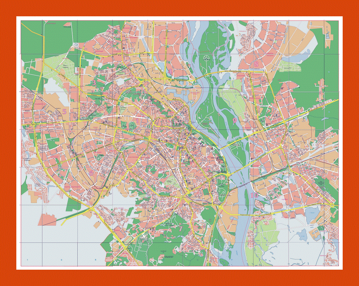 Road map of Kyiv city in ukrainian