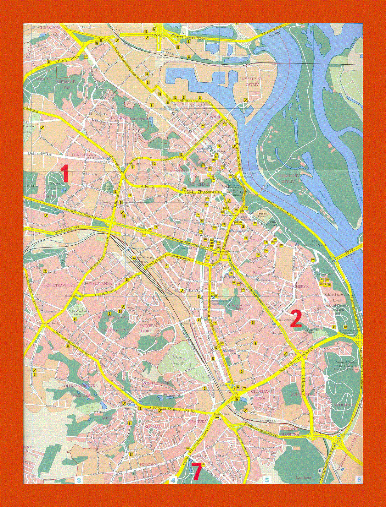 Street map of Kiev city center