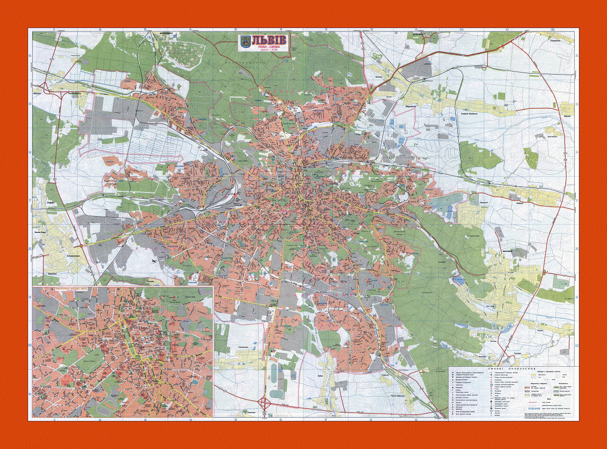 Road map of Lviv city in ukrainian