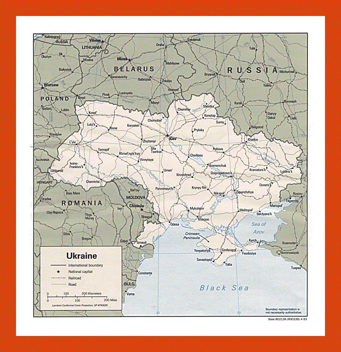 Political map of Ukraine- 1993