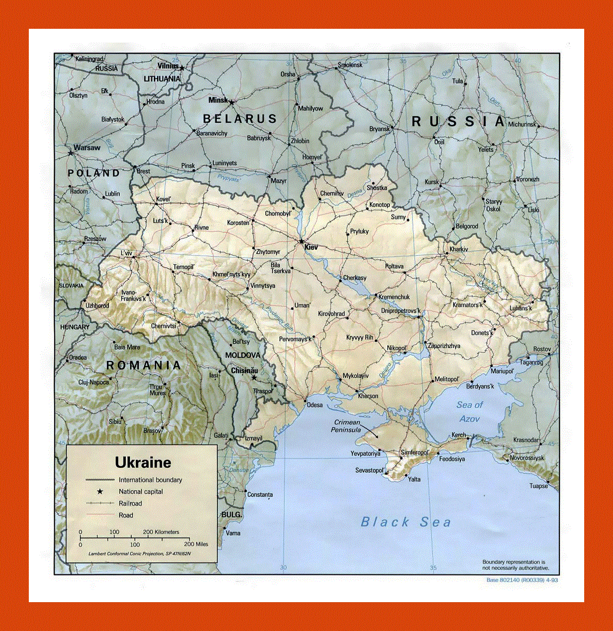 Political map of Ukraine - 1993