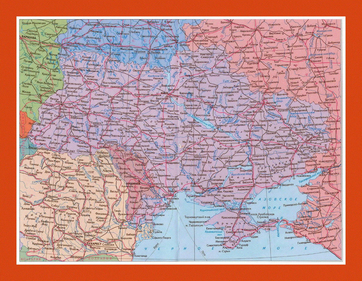 Road map of Ukraine in russian