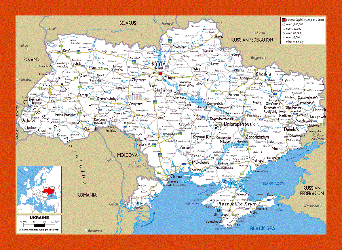 Road map of Ukraine
