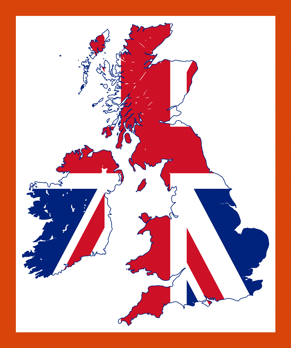 Flag map of United Kingdom